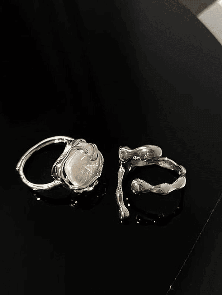 ABSTRACT CUFF RING - IRREGULAR GEOMETRIC CUFF DESIGN