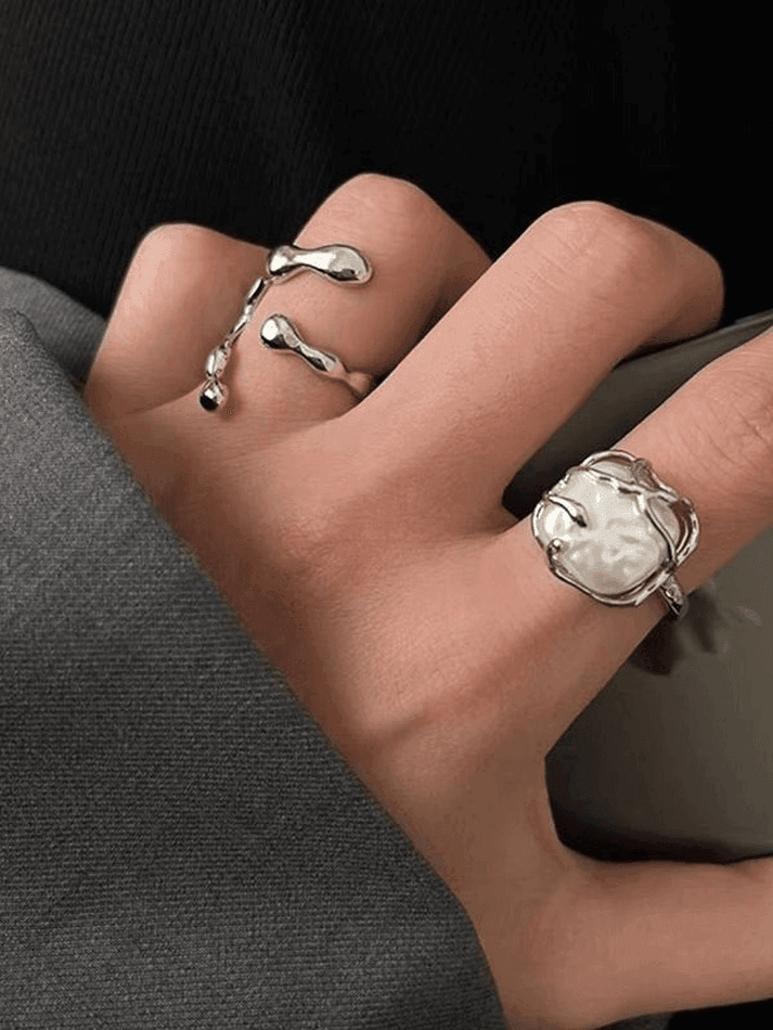 ABSTRACT CUFF RING - IRREGULAR GEOMETRIC CUFF DESIGN