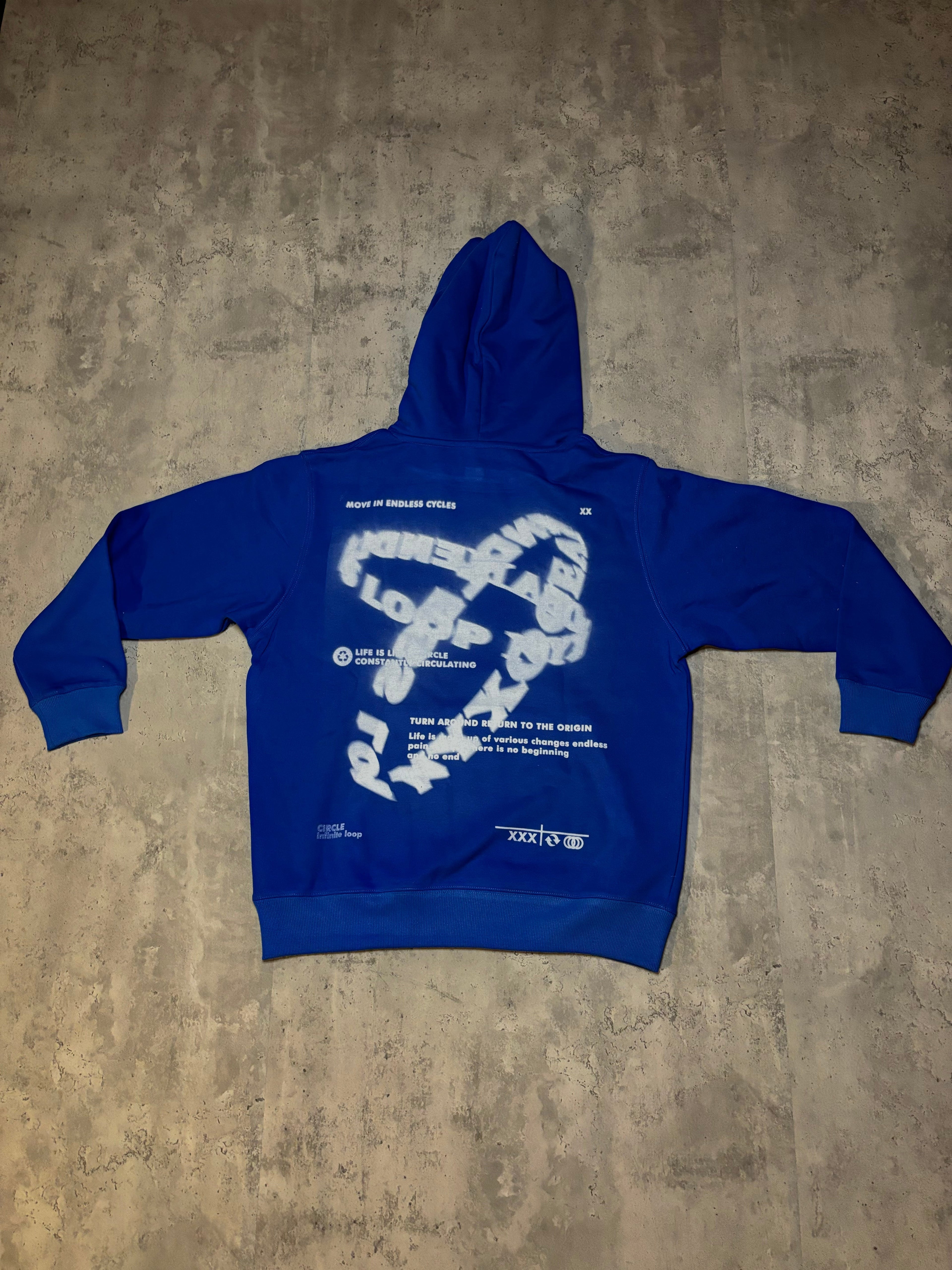 ABSTRACT GRAPHIC OVERSIZED HOODIE WITH TOPSTITCHING DETAILS