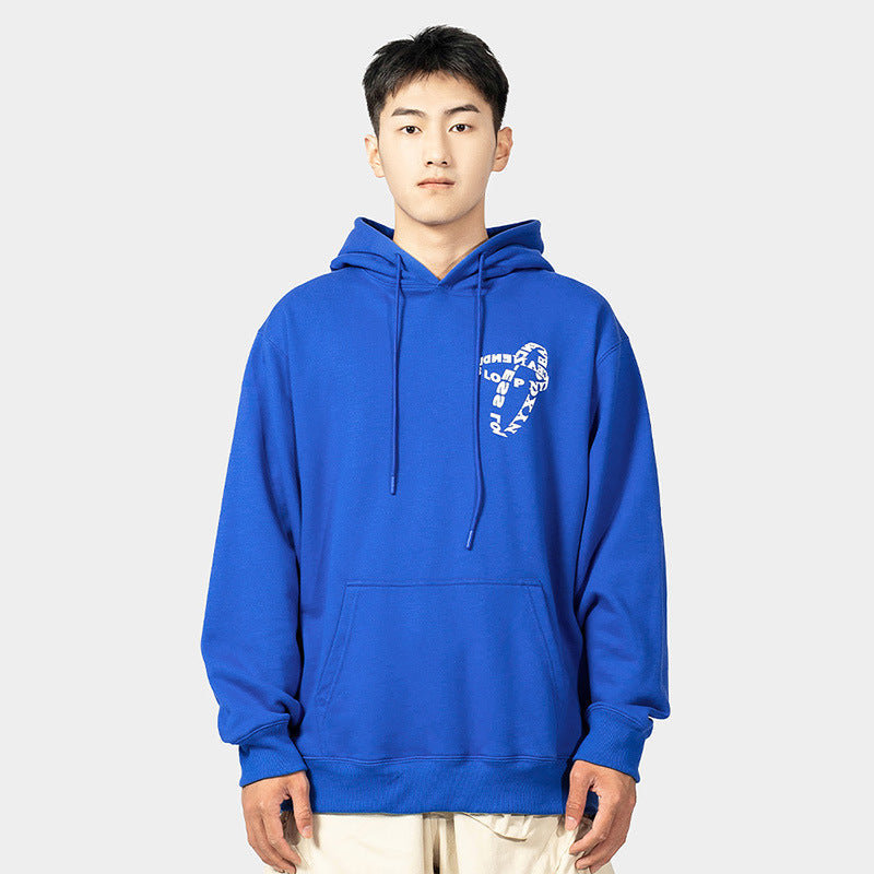 ABSTRACT GRAPHIC OVERSIZED HOODIE WITH TOPSTITCHING DETAILS