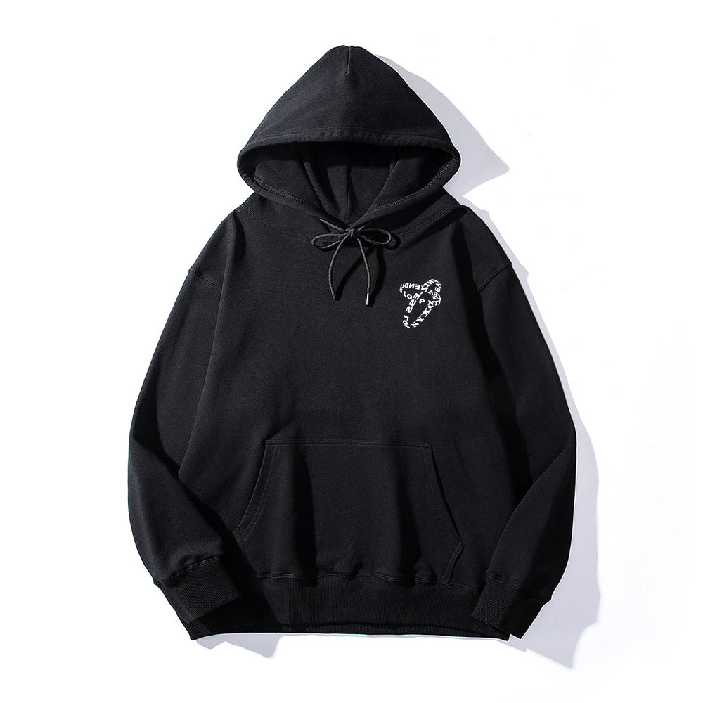 ABSTRACT GRAPHIC OVERSIZED HOODIE WITH TOPSTITCHING DETAILS