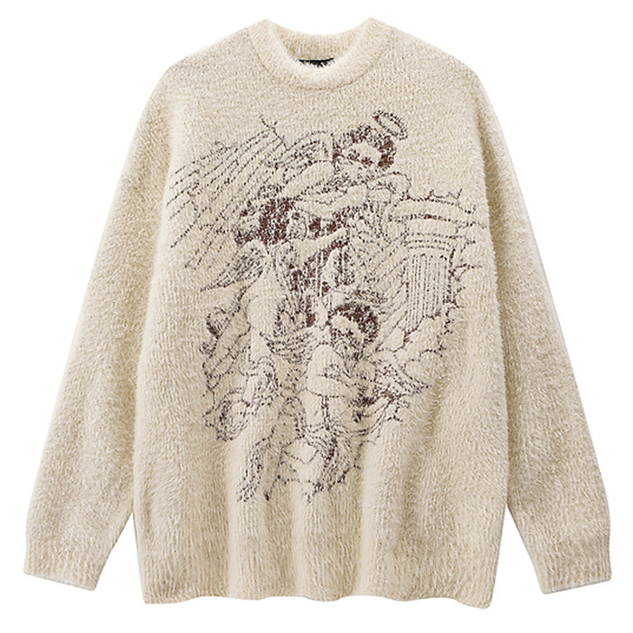 ANGEL MOTIF OVERSIZED SWEATER
