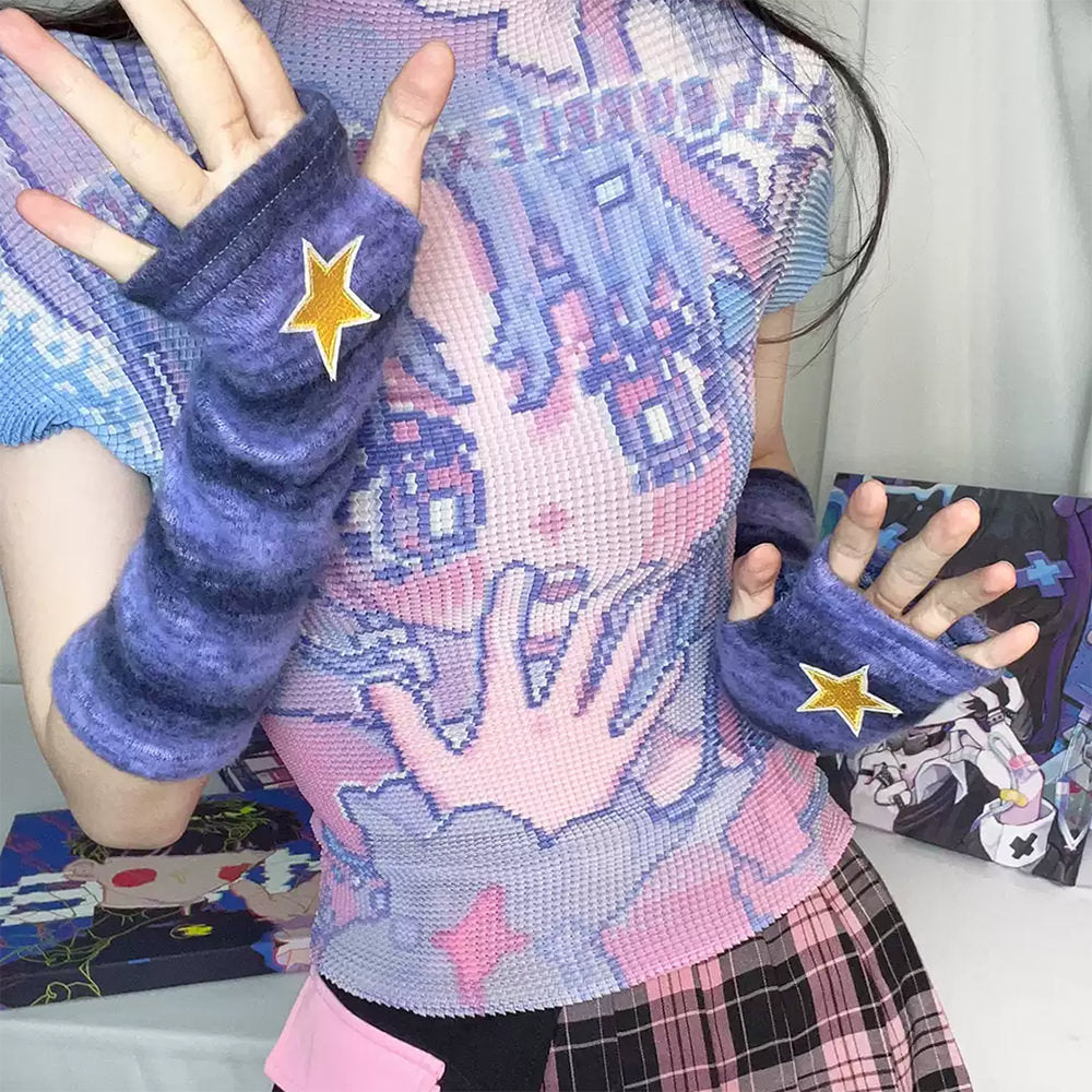 ARM SLEEVES STAR GIRL PURPLE STAR GIRL AESTHETIC