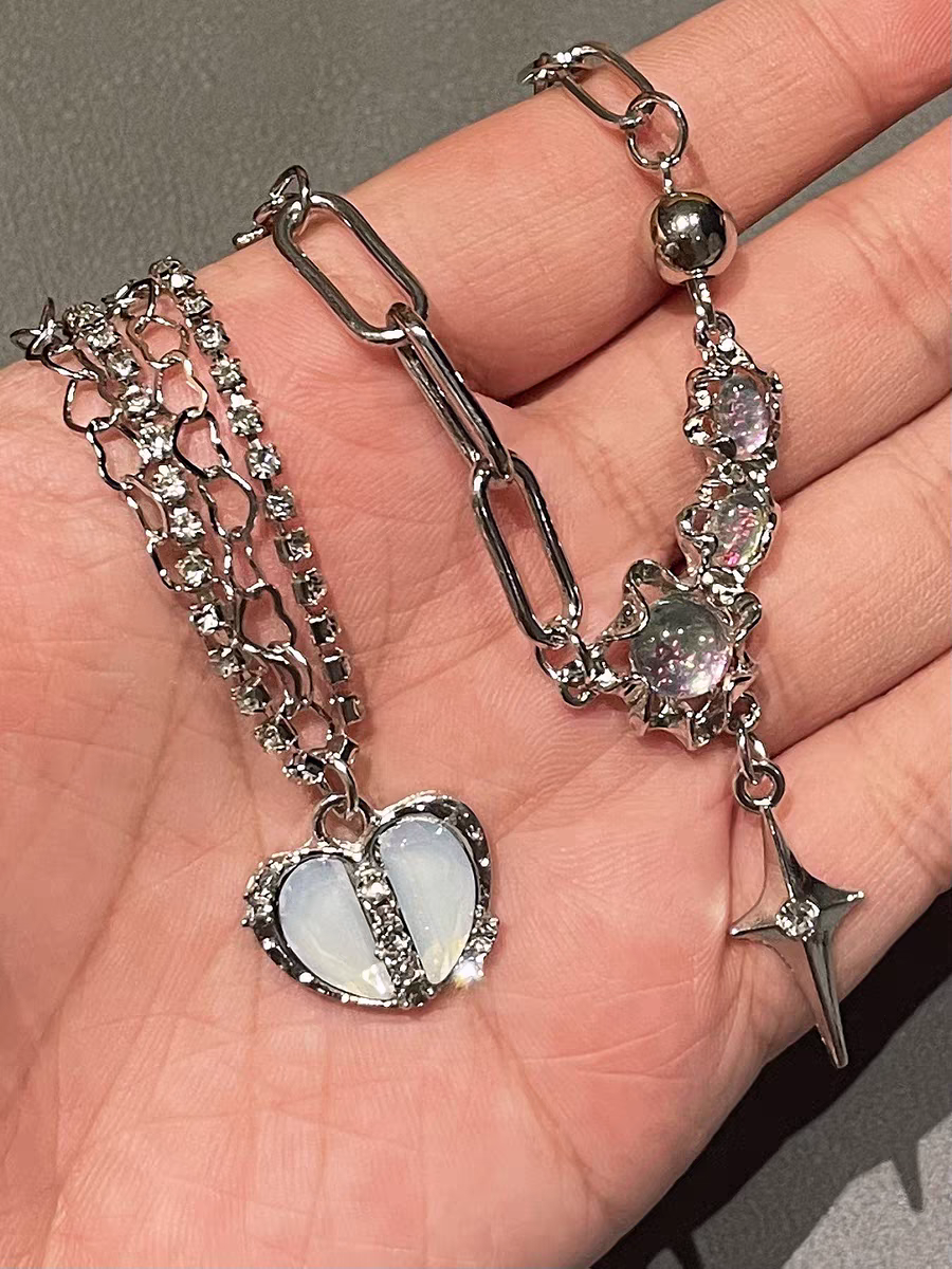 ASSORTED SILVER PENDANT NECKLACES WITH SWEET PATTERN DESIGN