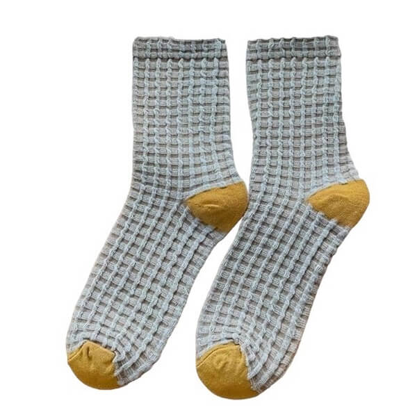 ASSORTED WAFFLE-KNIT SOCK COLLECTION FOR WOMEN AND MEN