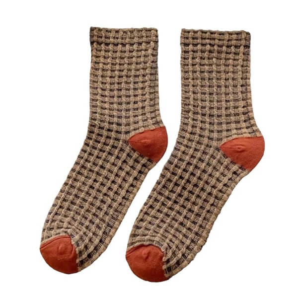 ASSORTED WAFFLE-KNIT SOCK COLLECTION FOR WOMEN AND MEN