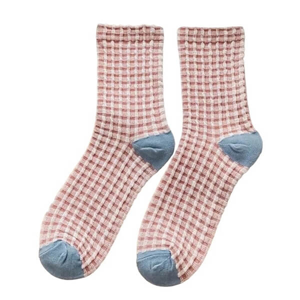 ASSORTED WAFFLE-KNIT SOCK COLLECTION FOR WOMEN AND MEN
