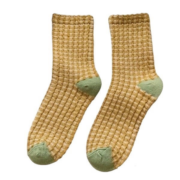 ASSORTED WAFFLE-KNIT SOCK COLLECTION FOR WOMEN AND MEN