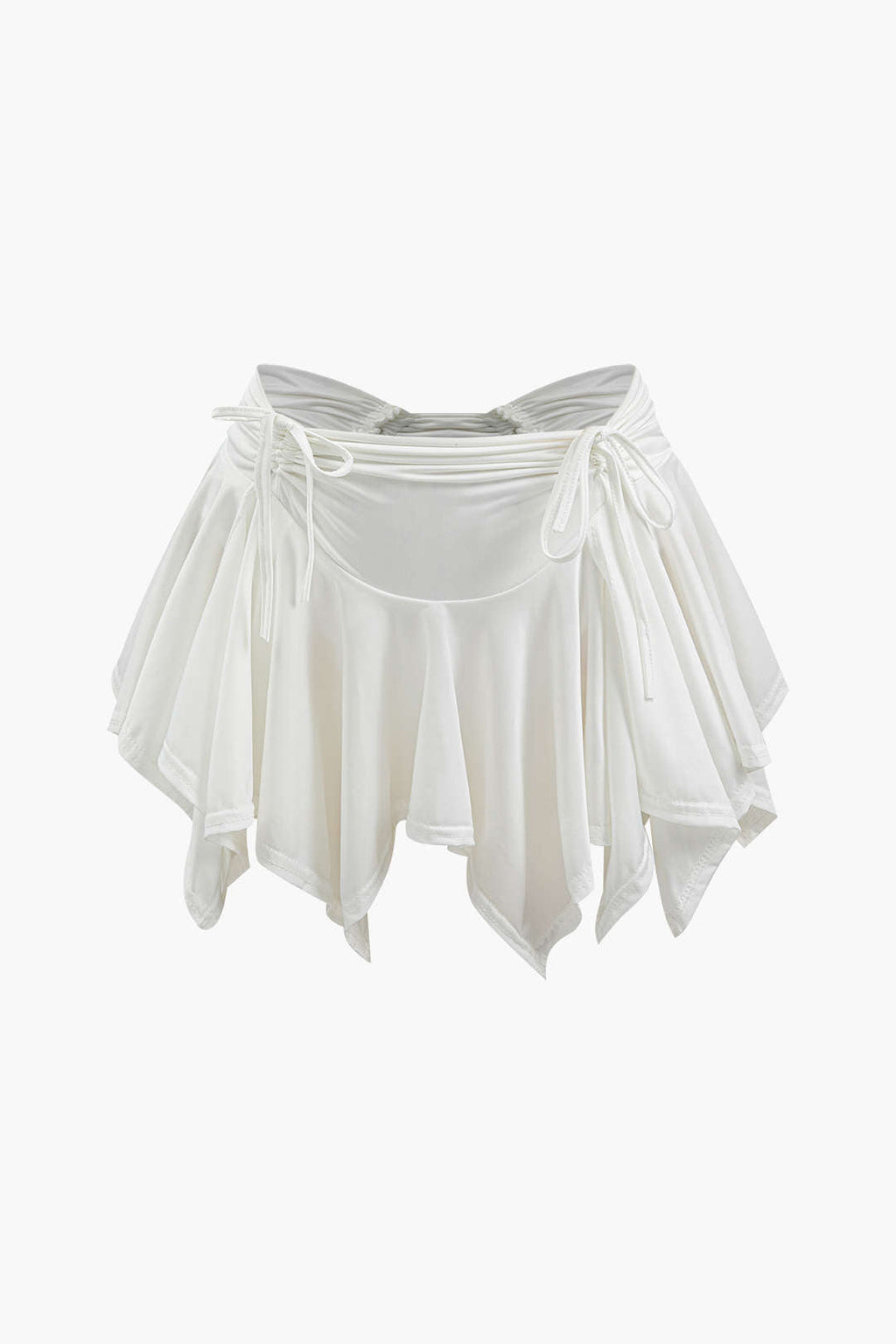 ASYMMETRICAL HANDKERCHIEF HEM TOP FOR SEMI-TRANSPARENT CASUAL SKIRT