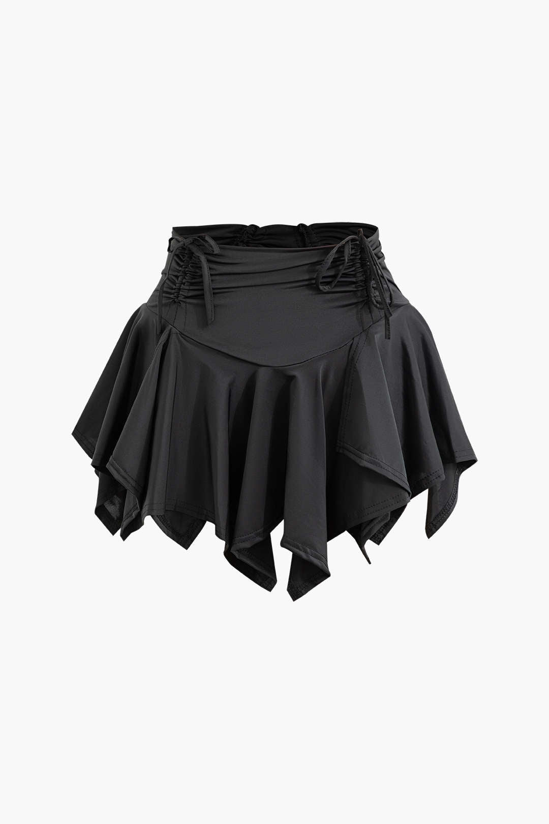 ASYMMETRICAL HANDKERCHIEF HEM TOP FOR SEMI-TRANSPARENT CASUAL SKIRT