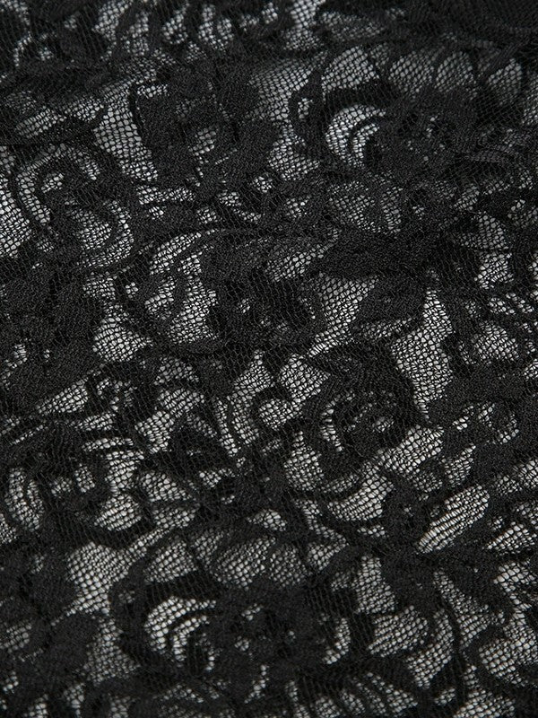 ASYMMETRICAL MIDI SKIRT WITH LACE PATCHWORK AND IRREGULAR HEM