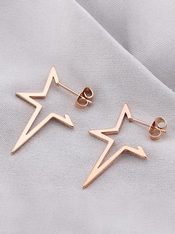 ASYMMETRICAL STAR EARRINGS - ASYMMETRICAL STAR STAINLESS DESIGN