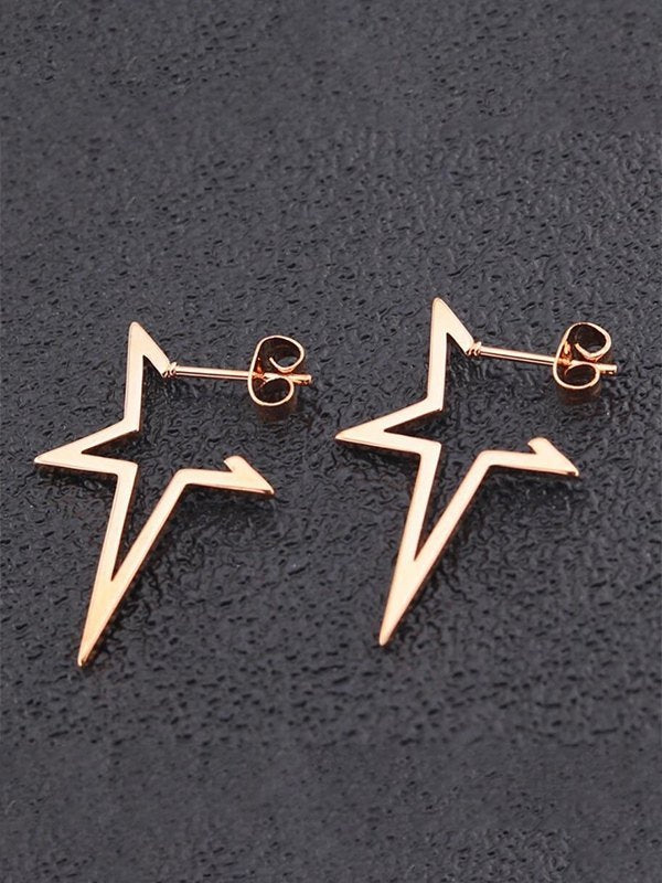 ASYMMETRICAL STAR EARRINGS - ASYMMETRICAL STAR STAINLESS DESIGN