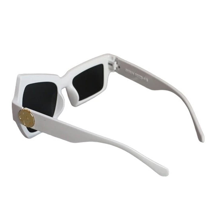 ASYMMETRICAL WHITE SUNGLASSES FOR FASHION AND SUN PROTECTION