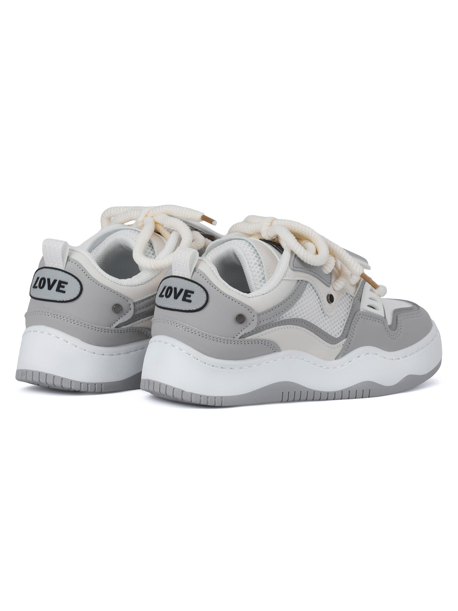 ATHLETIC SHOES SP2305151H4M HIGH ROUND TOE IN GRAY AND WHITE