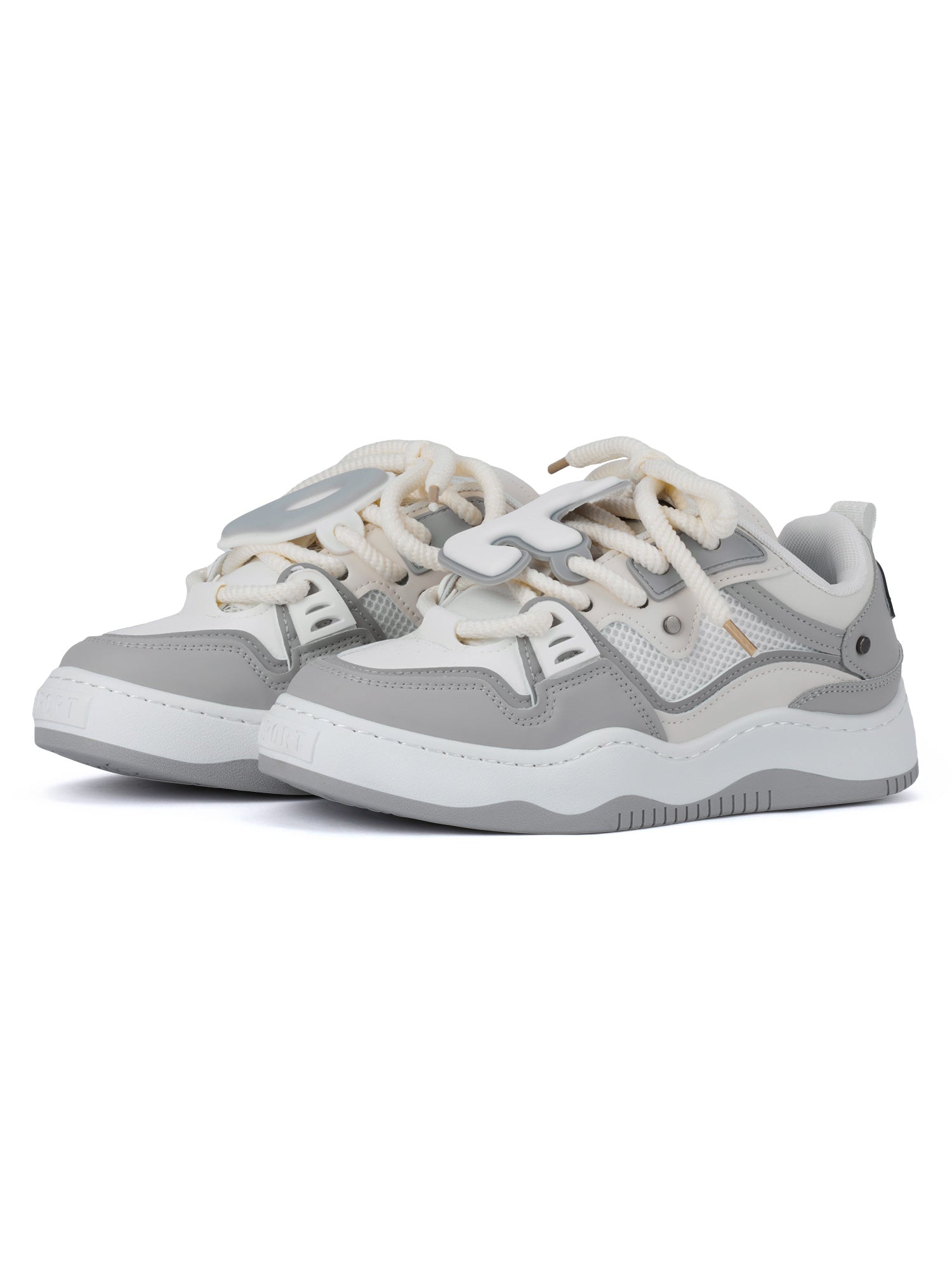 ATHLETIC SHOES SP2305151H4M HIGH ROUND TOE IN GRAY AND WHITE
