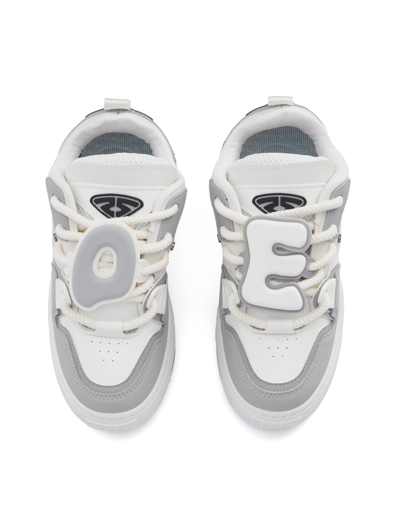 ATHLETIC SHOES SP2305151H4M HIGH ROUND TOE IN GRAY AND WHITE