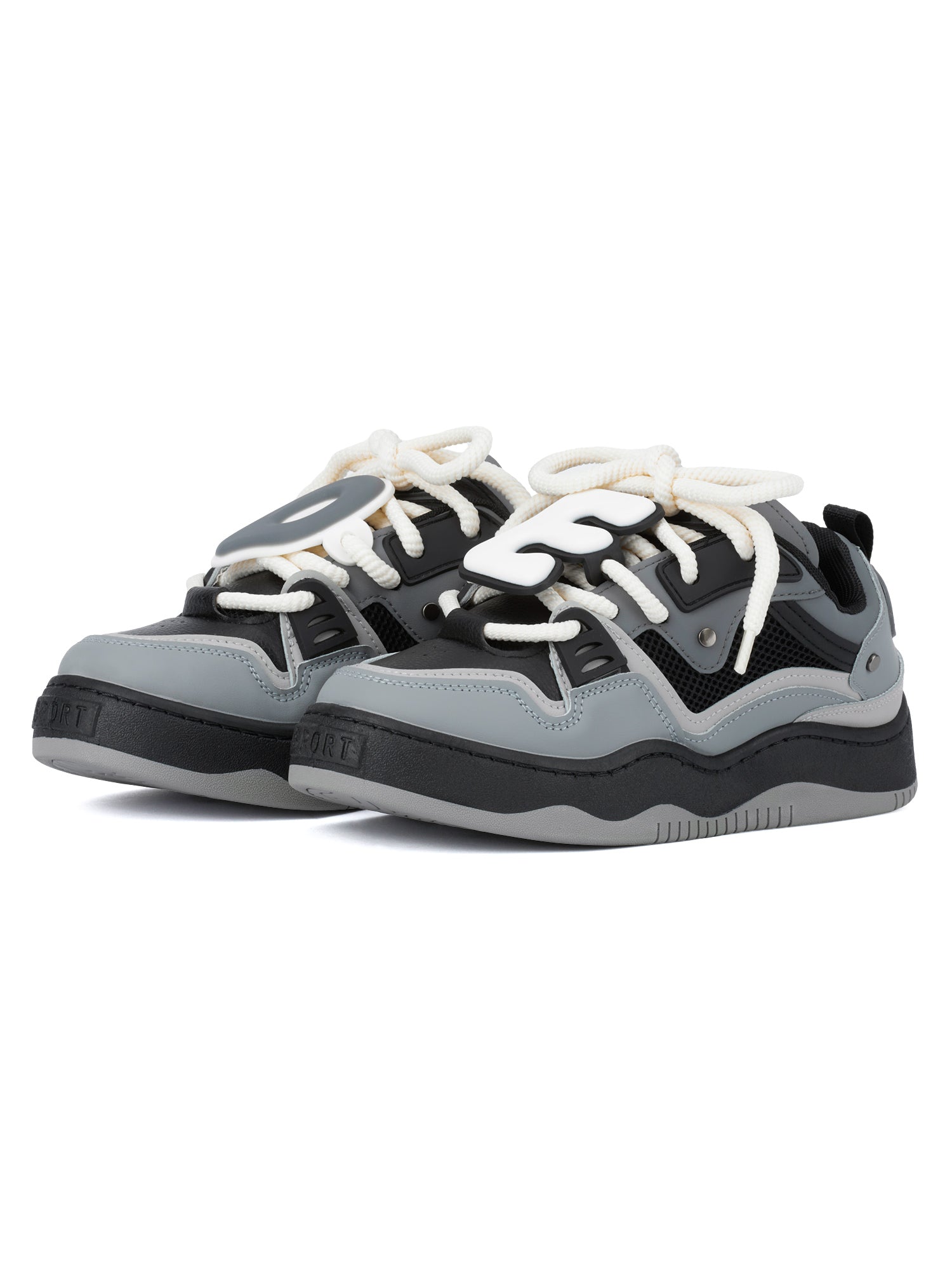 ATHLETIC SHOES SP2305151H4M HIGH ROUND TOE IN GRAY AND WHITE