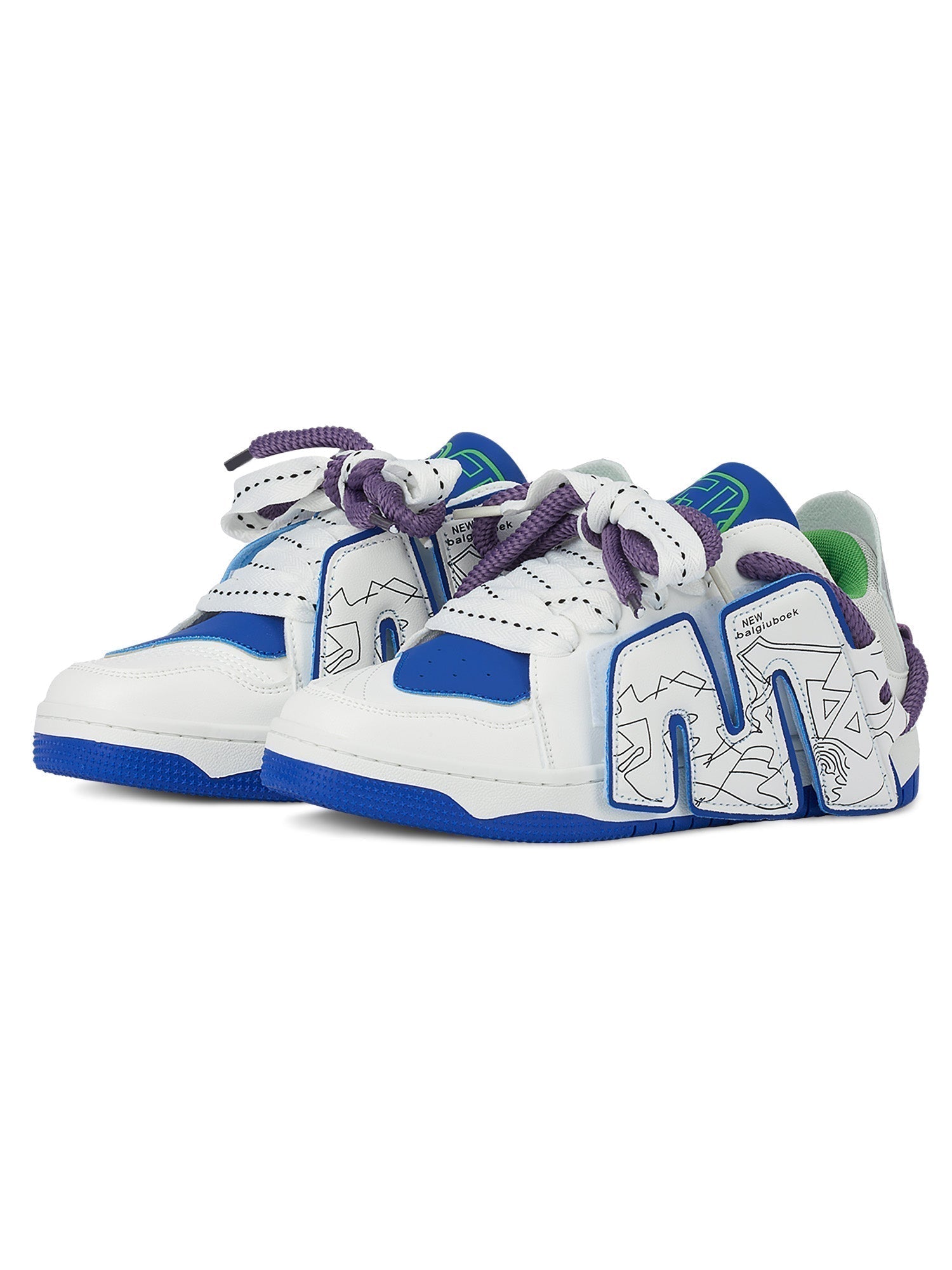 ATHLETIC SHOES WHITE WITH BLACK SOLES - SPORTS FOOTWEAR FOR ACTIVE