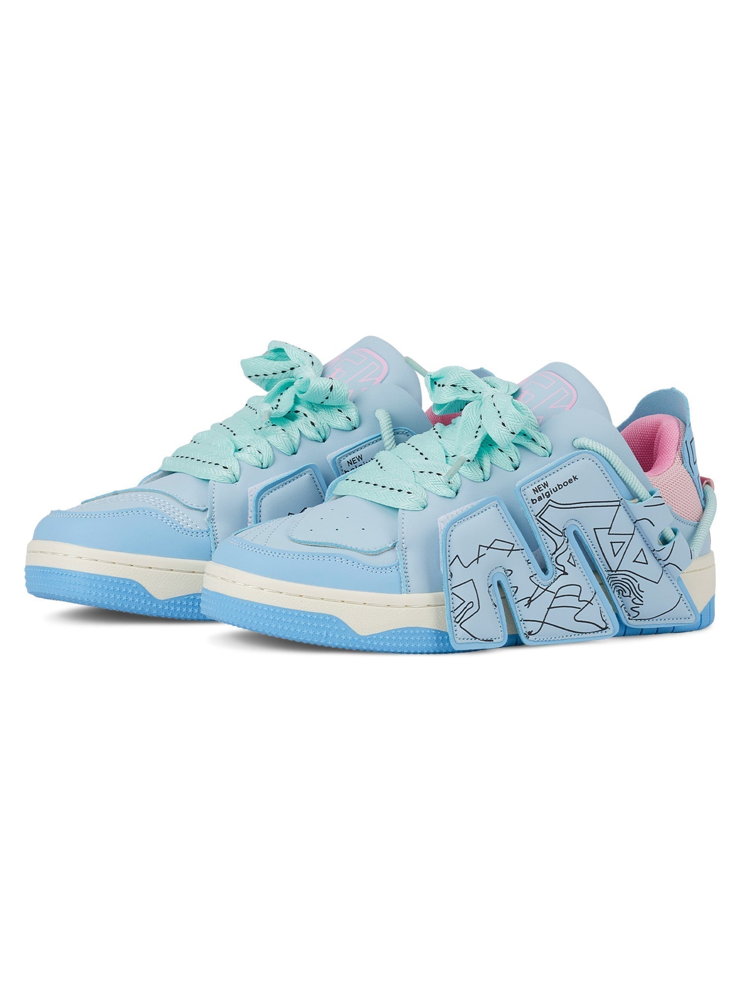 ATHLETIC SHOES WHITE WITH BLACK SOLES - SPORTS FOOTWEAR FOR ACTIVE