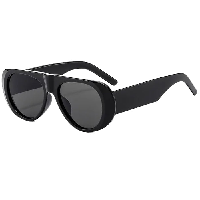AVIATOR SUNGLASSES: BLACK LUXEVISION OVERSIZED OVAL