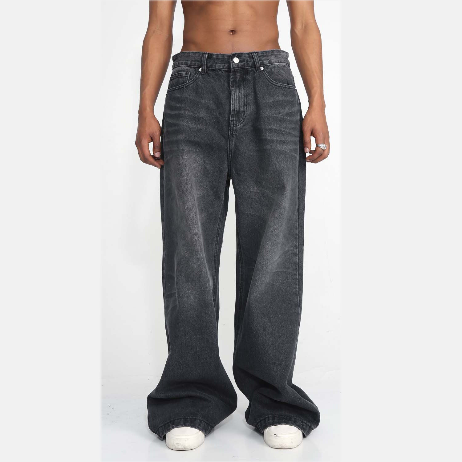 BAGGY DENIM JEANS - CASUAL DENIM BAGGY IN DARK WASH