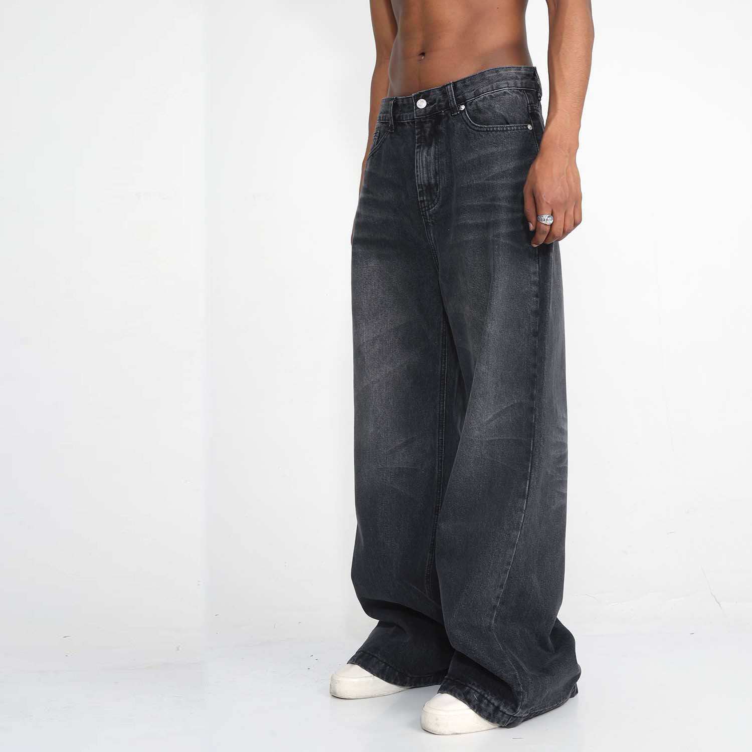 BAGGY DENIM JEANS - CASUAL DENIM BAGGY IN DARK WASH