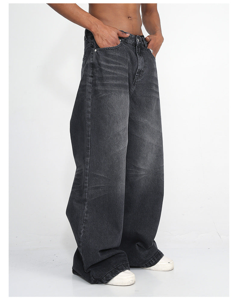BAGGY DENIM JEANS - CASUAL DENIM BAGGY IN DARK WASH