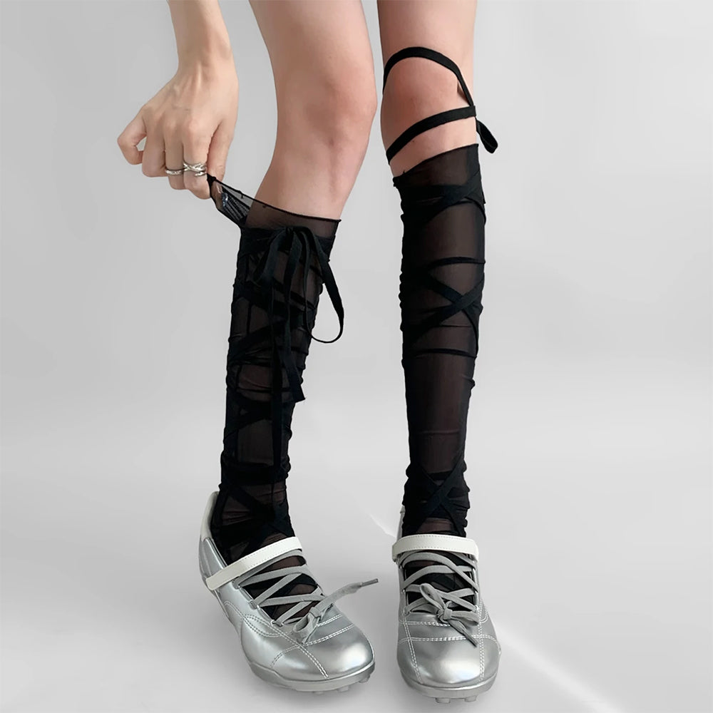 BALLET LEG WRAPS BALLETCORE TIE KNEE HIGH SOCKS