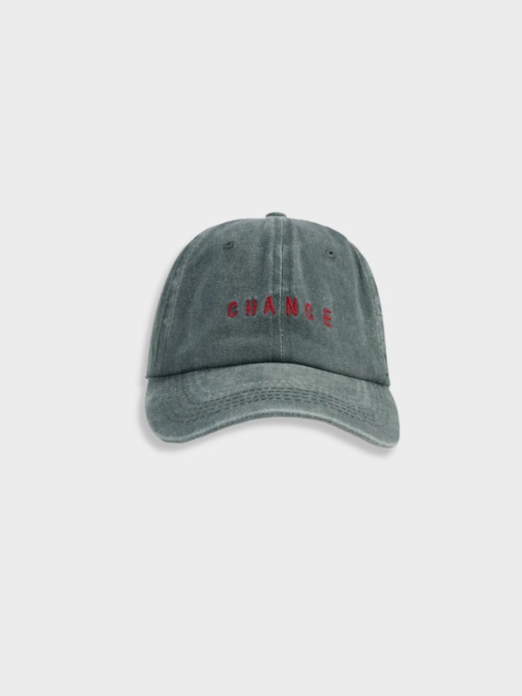 BASEBALL CAP WITH CHANCE TEXT FOR EFFORTLESS HAIRSTYLE TRANSFORMATIONS