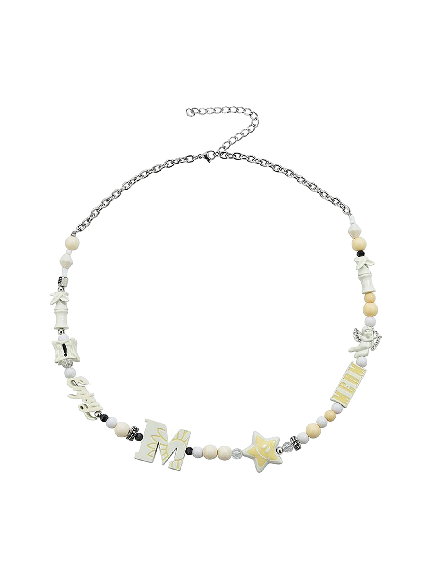 BEADED NECKLACE WITH LETTER AND STAR CHARMS SP230606UFMM DAILY WEAR