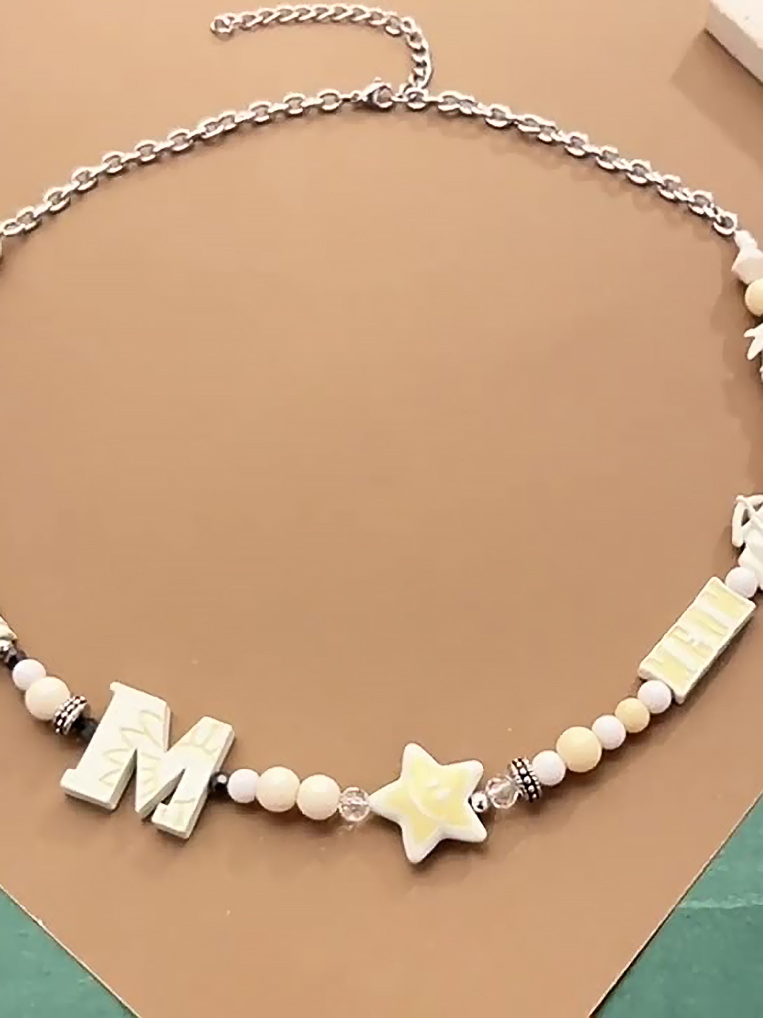BEADED NECKLACE WITH LETTER AND STAR CHARMS SP230606UFMM DAILY WEAR