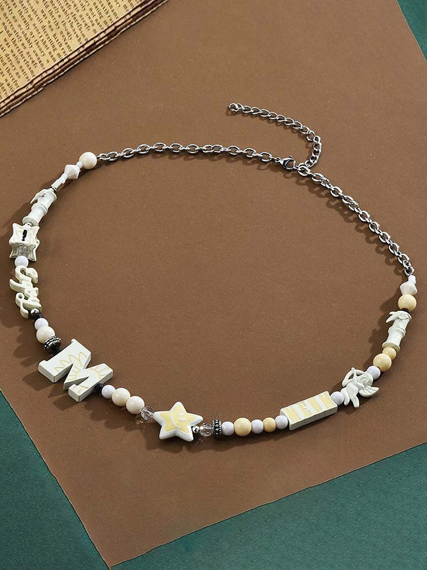 BEADED NECKLACE WITH LETTER AND STAR CHARMS SP230606UFMM DAILY WEAR