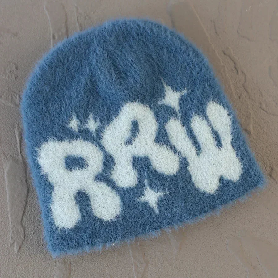 BEANIE HAT WITH WHITE LETTERING IN ROYAL BLUE AND SKY BLUE OPTIONS