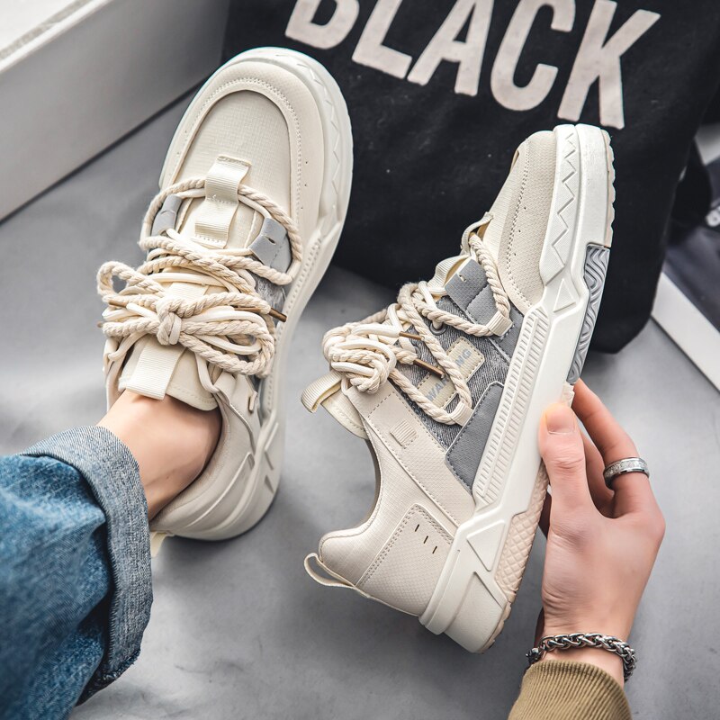 BEIGE AND GRAY CASUAL SNEAKERS FOR ALL-DAY WEAR