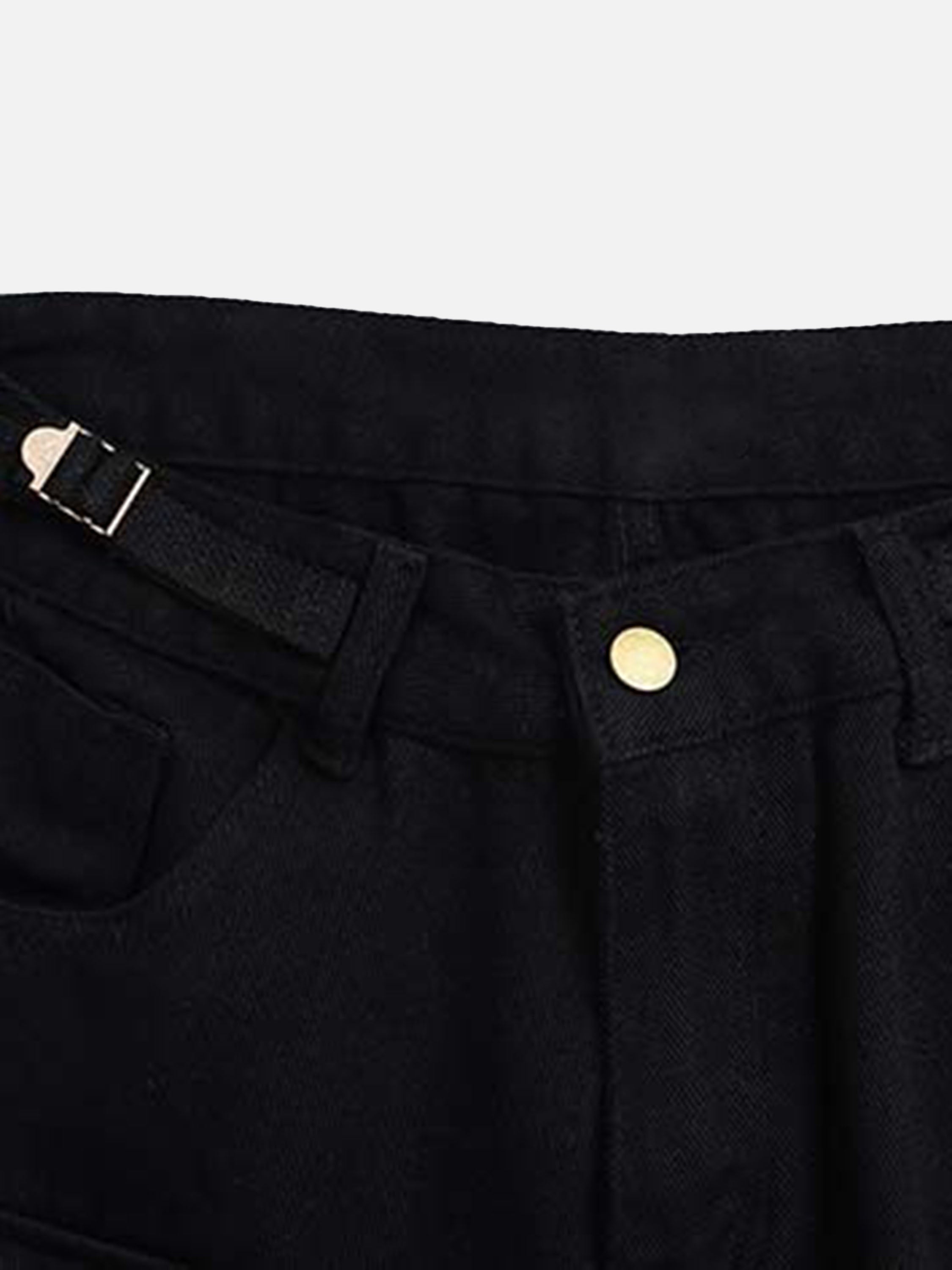 BEIGE CARGO PANTS WITH MULTIPLE POCKETS COTTON BLEND PANTS