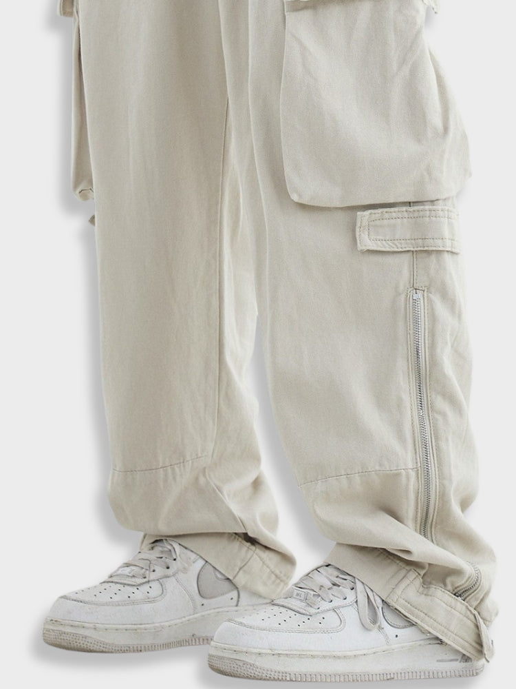 BEIGE CARGO PANTS X-LARGE COTTON BLEND SOFT