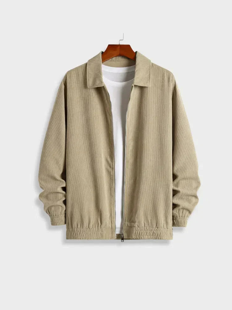 BEIGE CORDUROY JACKET VINTAGE CASUAL JACKET