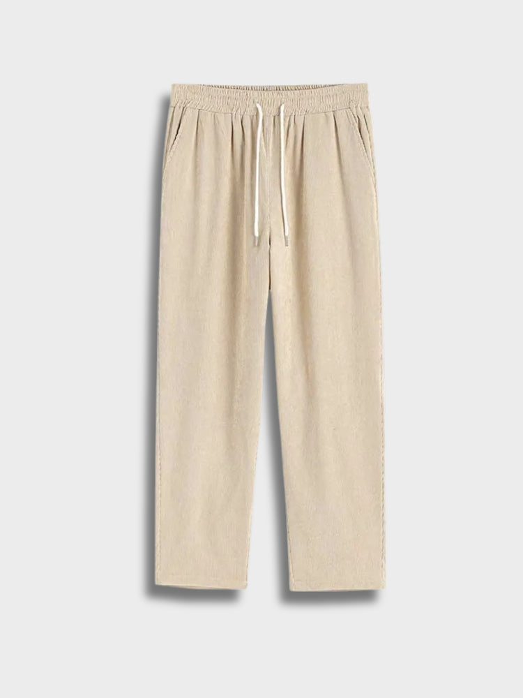 BEIGE DRAWSTRING PANTS FOR WOMEN - STYLISH CASUAL PANTS
