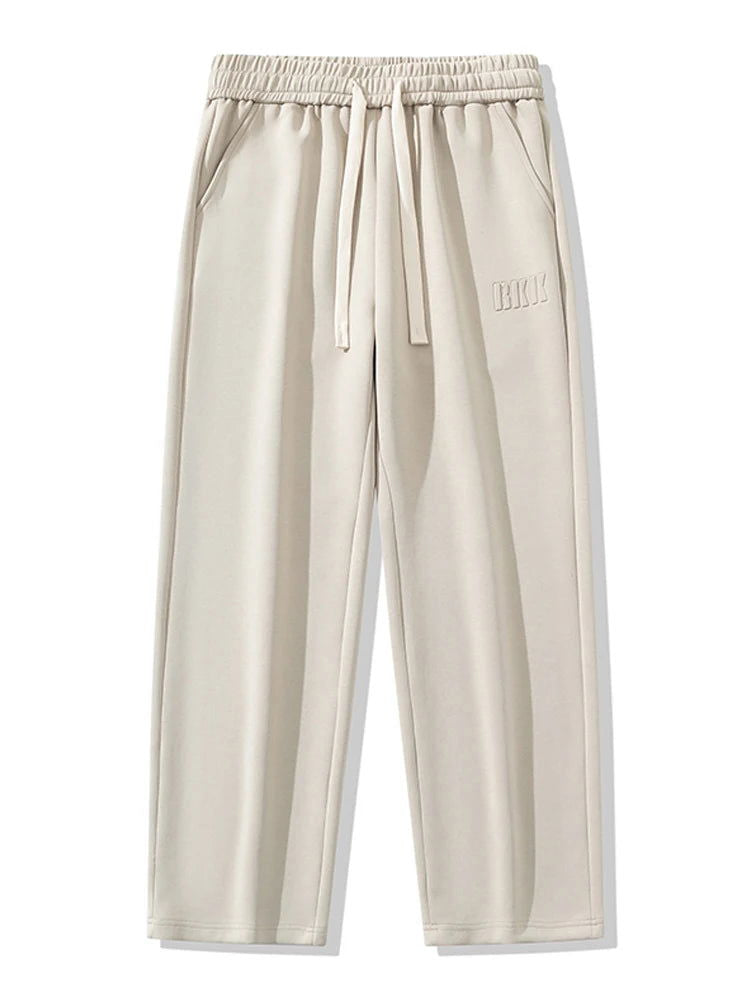 BEIGE DRAWSTRING SWEATPANTS RELAXED FIT BAGGY PANTS