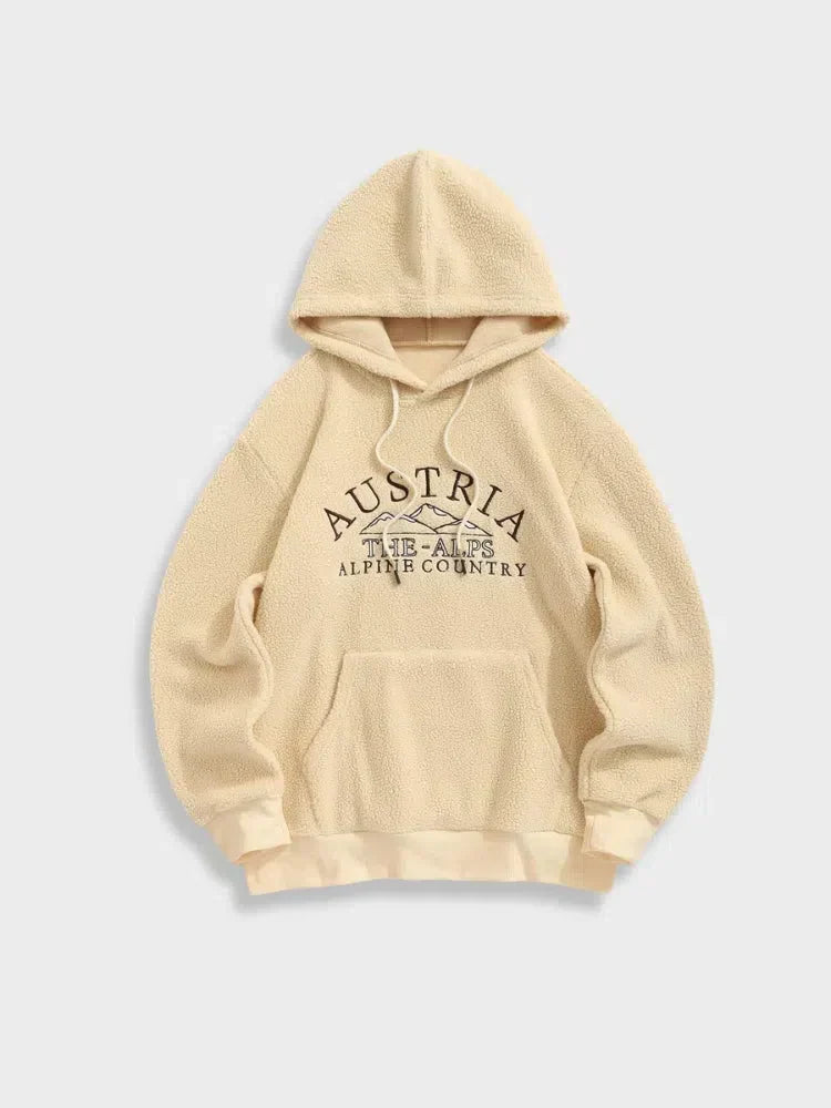 BEIGE FLEECE HOODIE VINTAGE AUSTRIA FLEECE HOODIE