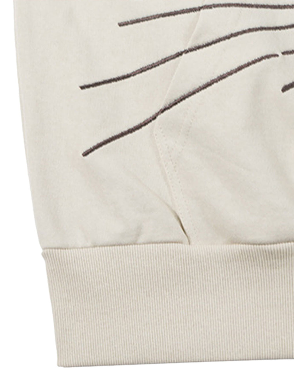 BEIGE HOODED TERRY CLOTH PULLOVER WITH EYE GRAPHIC