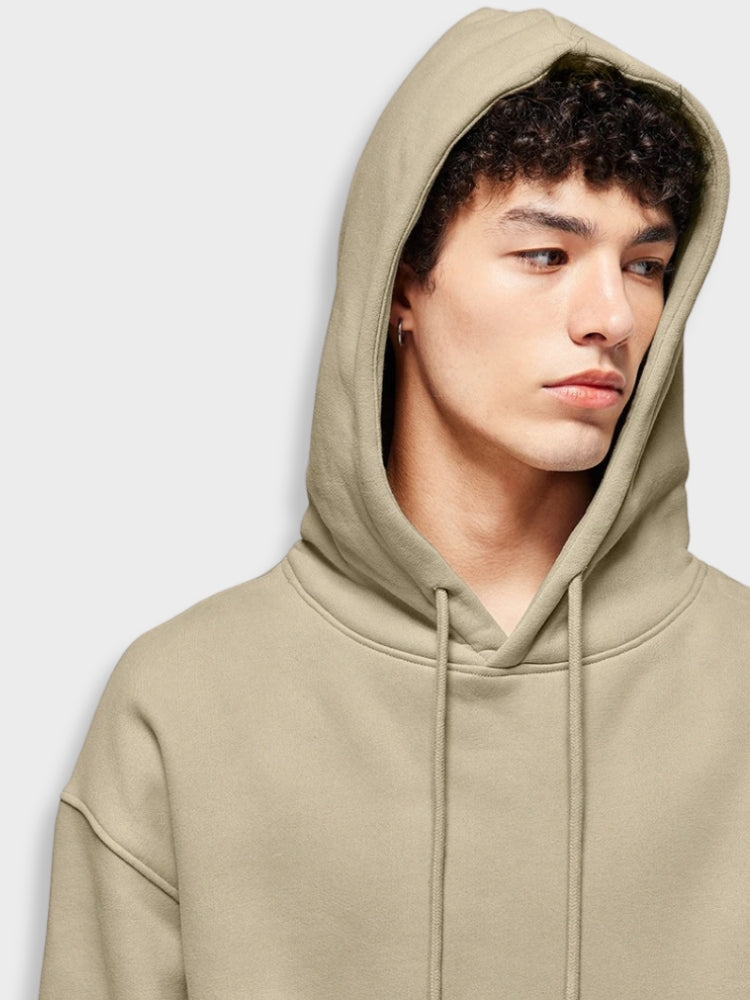 BEIGE HOODIE AND SWEATPANTS SET OATMEAL EFFORTLESS STYLE