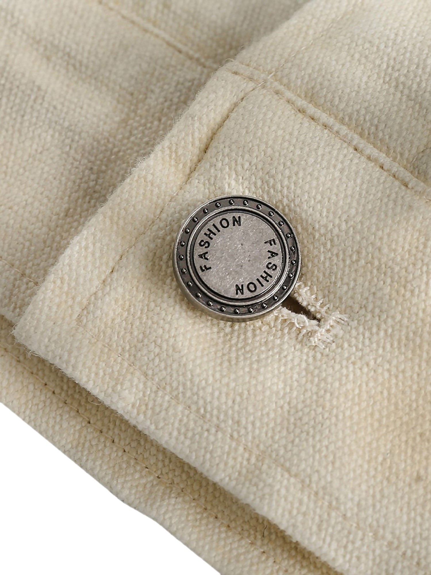 BEIGE LONG SLEEVE JACKET WITH DOG GRAPHIC AND LAPEL COLLAR