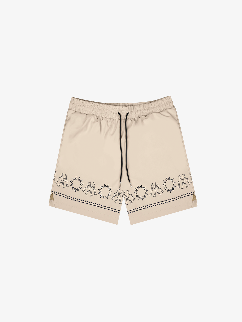 BEIGE PATTERNED SWIM TRUNKS WATERPROOF STREETWEAR SHORTS