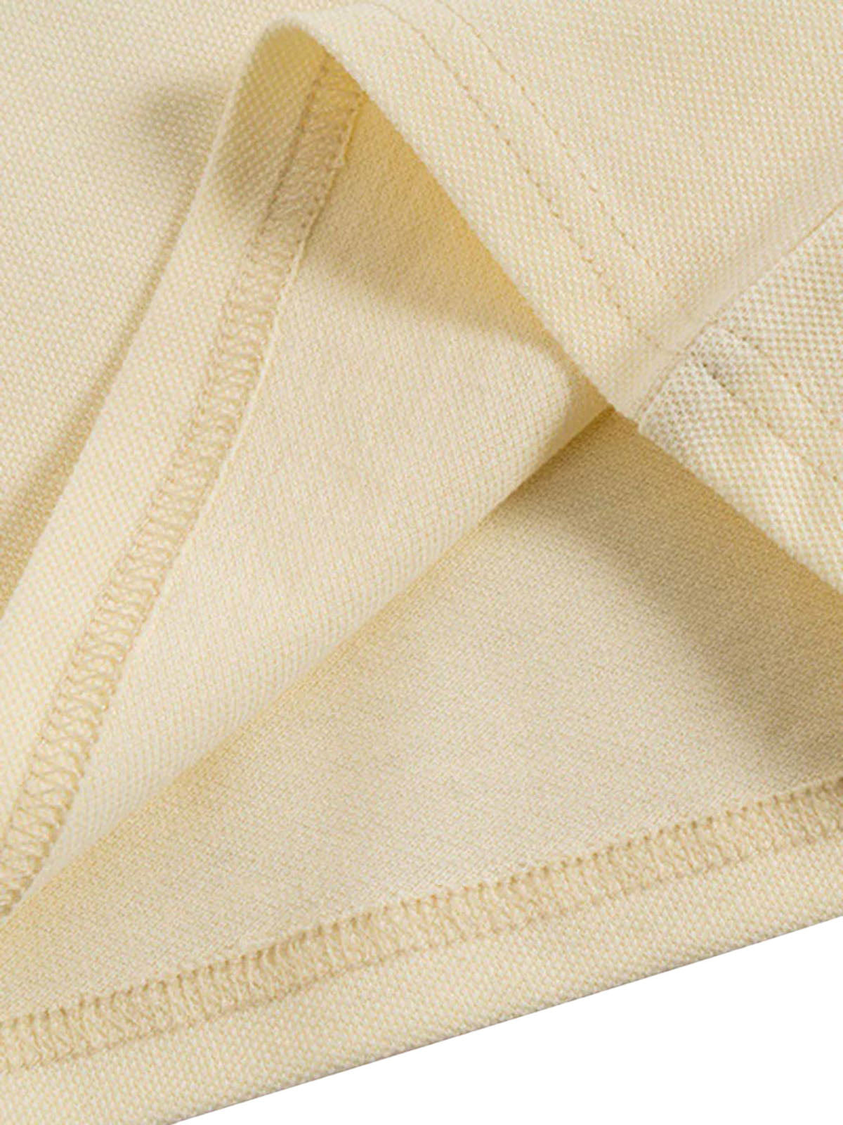 BEIGE SHORT SLEEVE POLO SHIRT WITH GREEN ACCENTS - TRENDY CASUAL