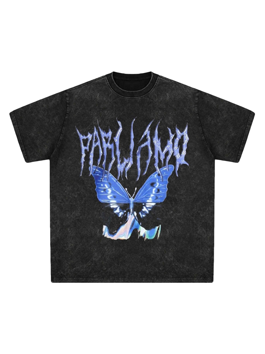 BEIGE SHORT SLEEVE T-SHIRT WITH BUTTERFLY GRAPHIC - TRENDY CASUAL STYLE