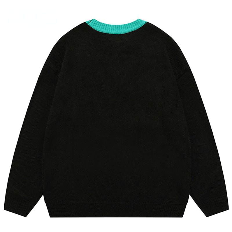 BEIGE SWEATER WITH SKELETON CHEERLEADER DESIGN FOR CAT LOVERS