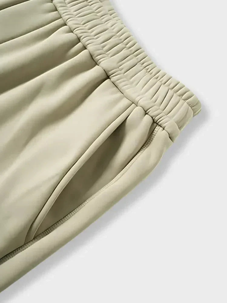 BEIGE SWEATPANTS WITH ELASTIC WAIST FOR UNE TAILLE CONFORTABLE