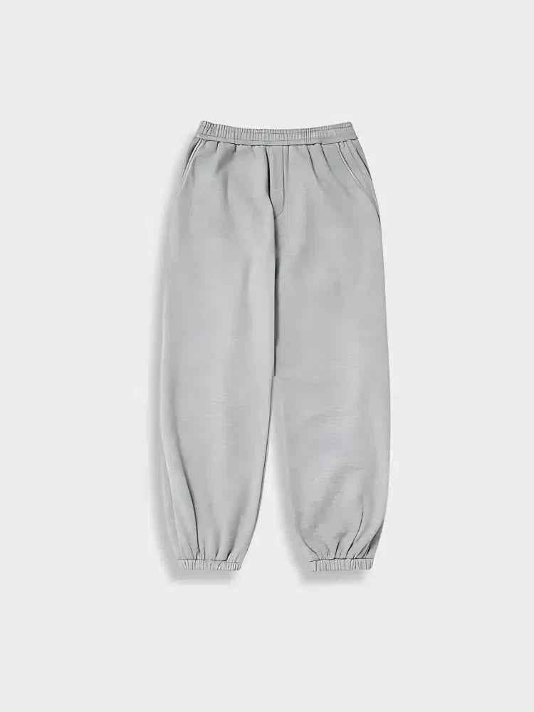 BEIGE SWEATPANTS WITH ELASTIC WAIST FOR UNE TAILLE CONFORTABLE